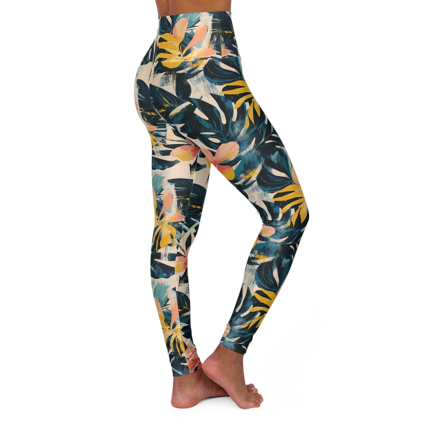 High Waisted Leggings, Botanical