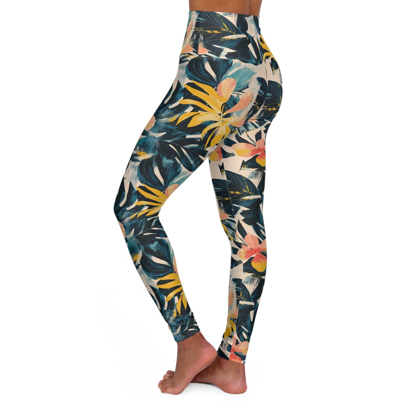 High Waisted Leggings, Botanical