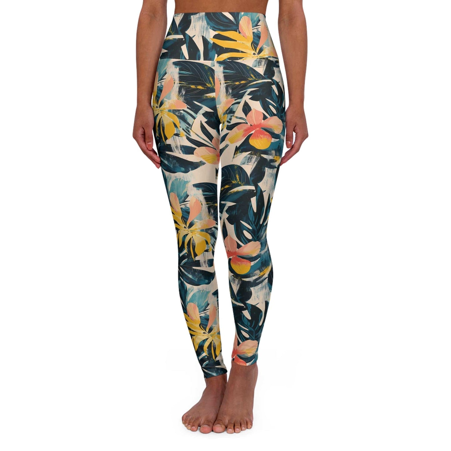 High Waisted Leggings, Botanical