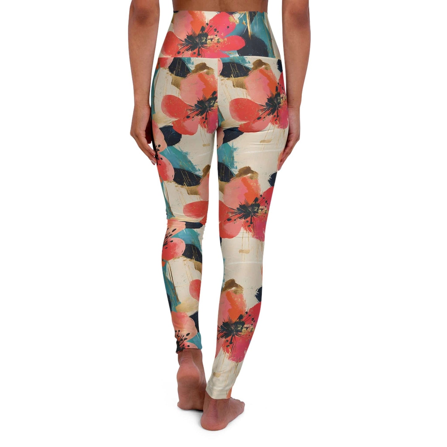 High Waisted Leggings, Floral Burst