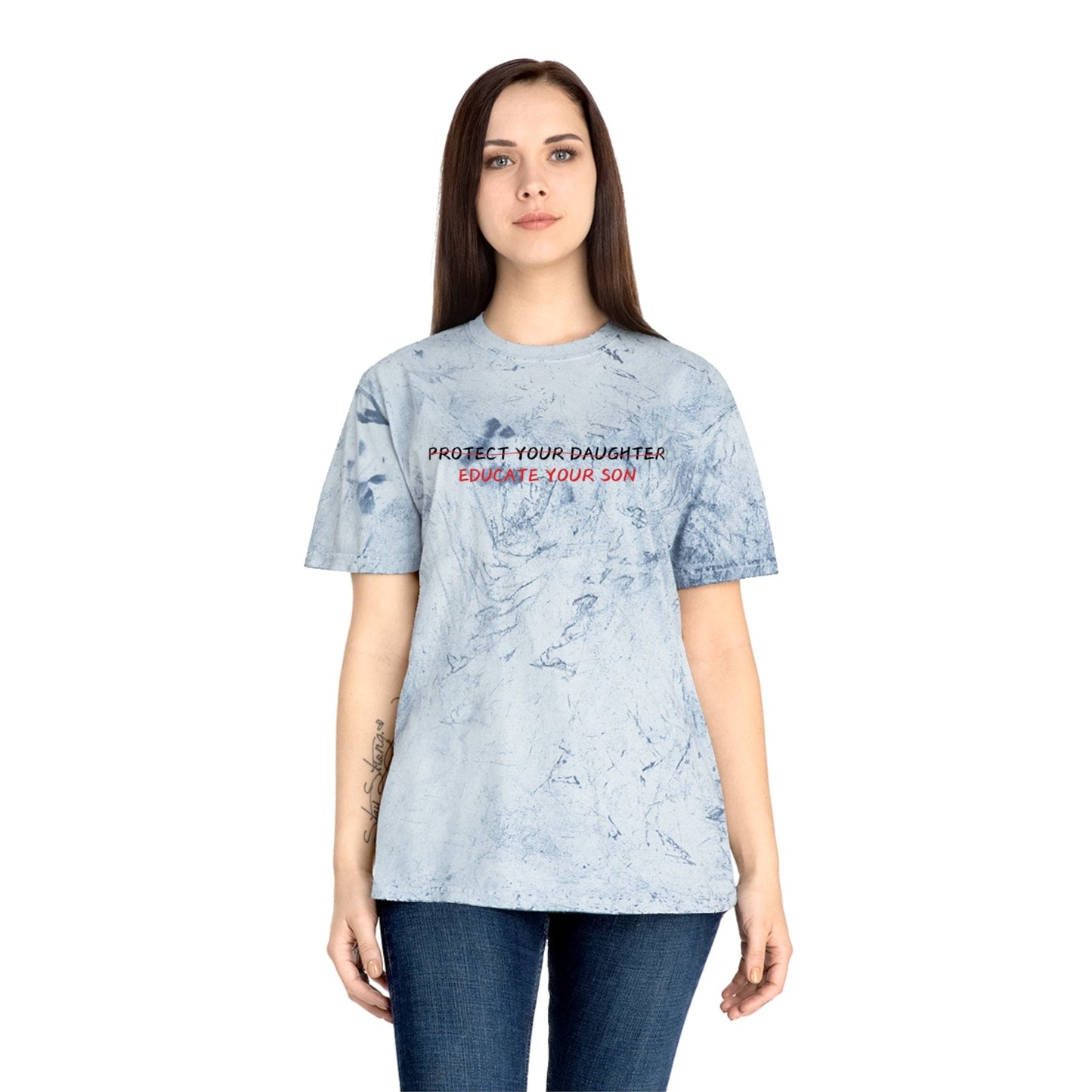 Cotton Color Blast T-Shirt, Educate Your Son