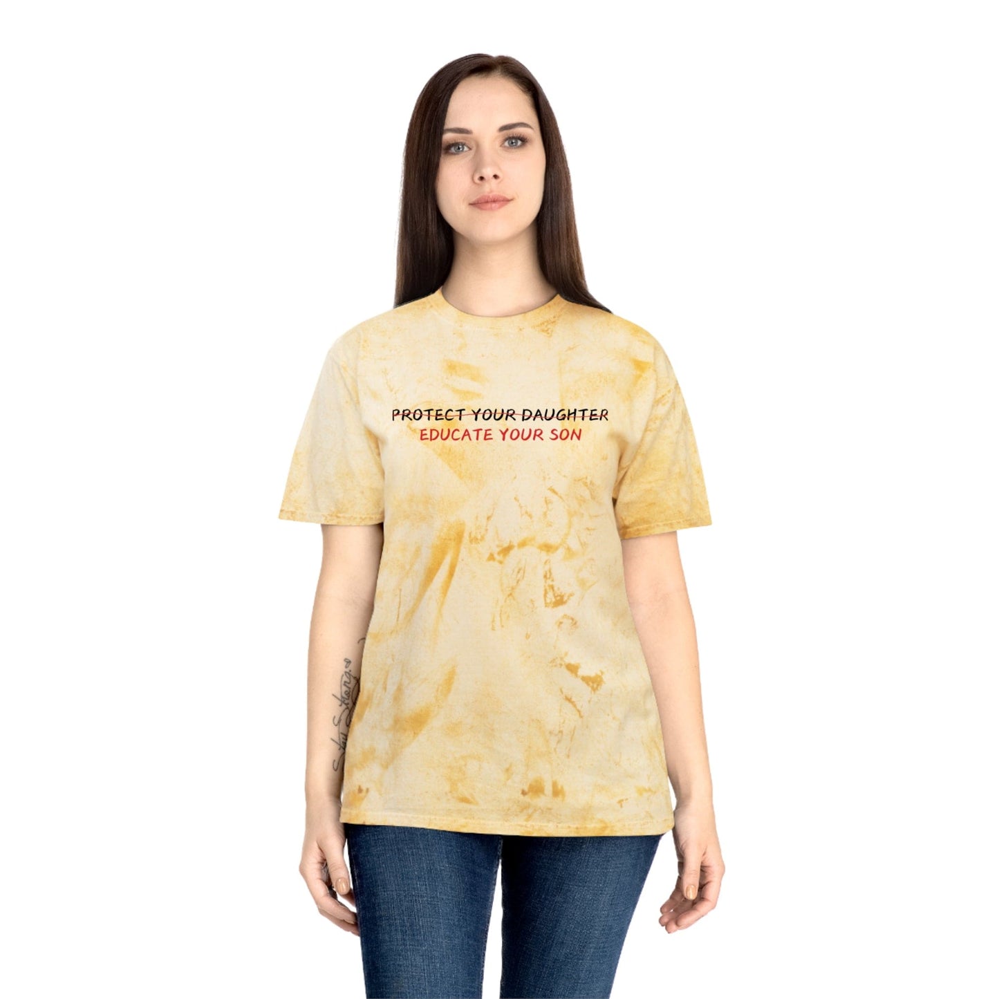 Cotton Color Blast T-Shirt, Educate Your Son