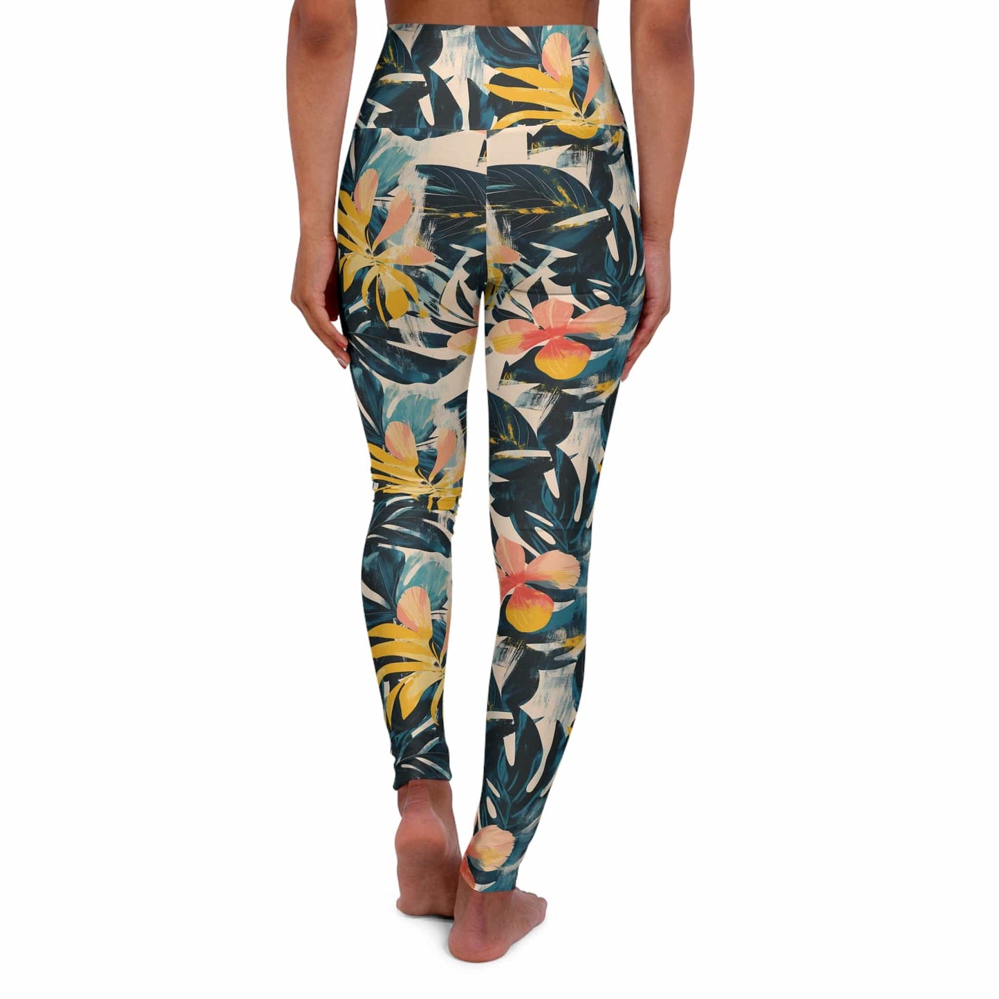 High Waisted Leggings, Botanical