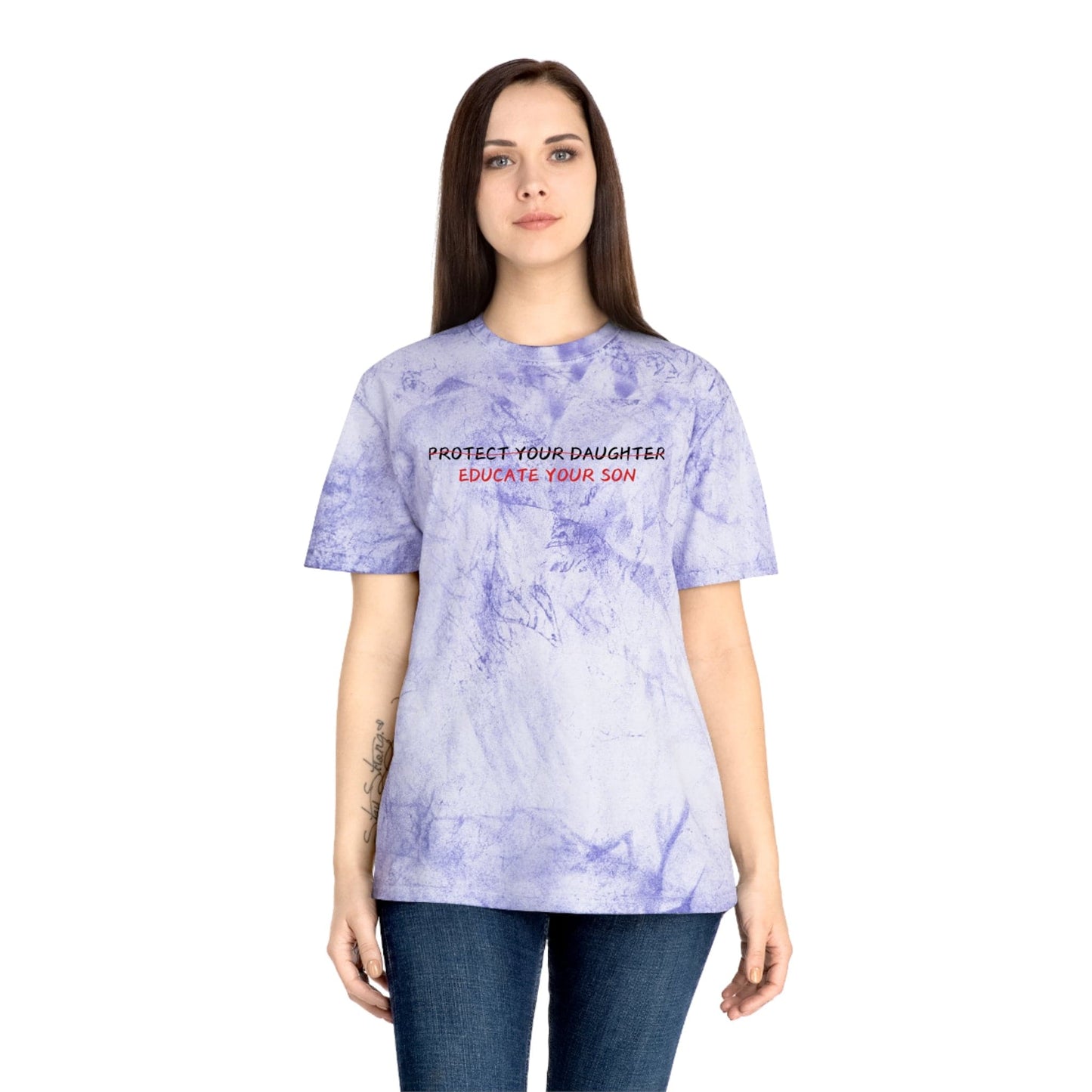Cotton Color Blast T-Shirt, Educate Your Son
