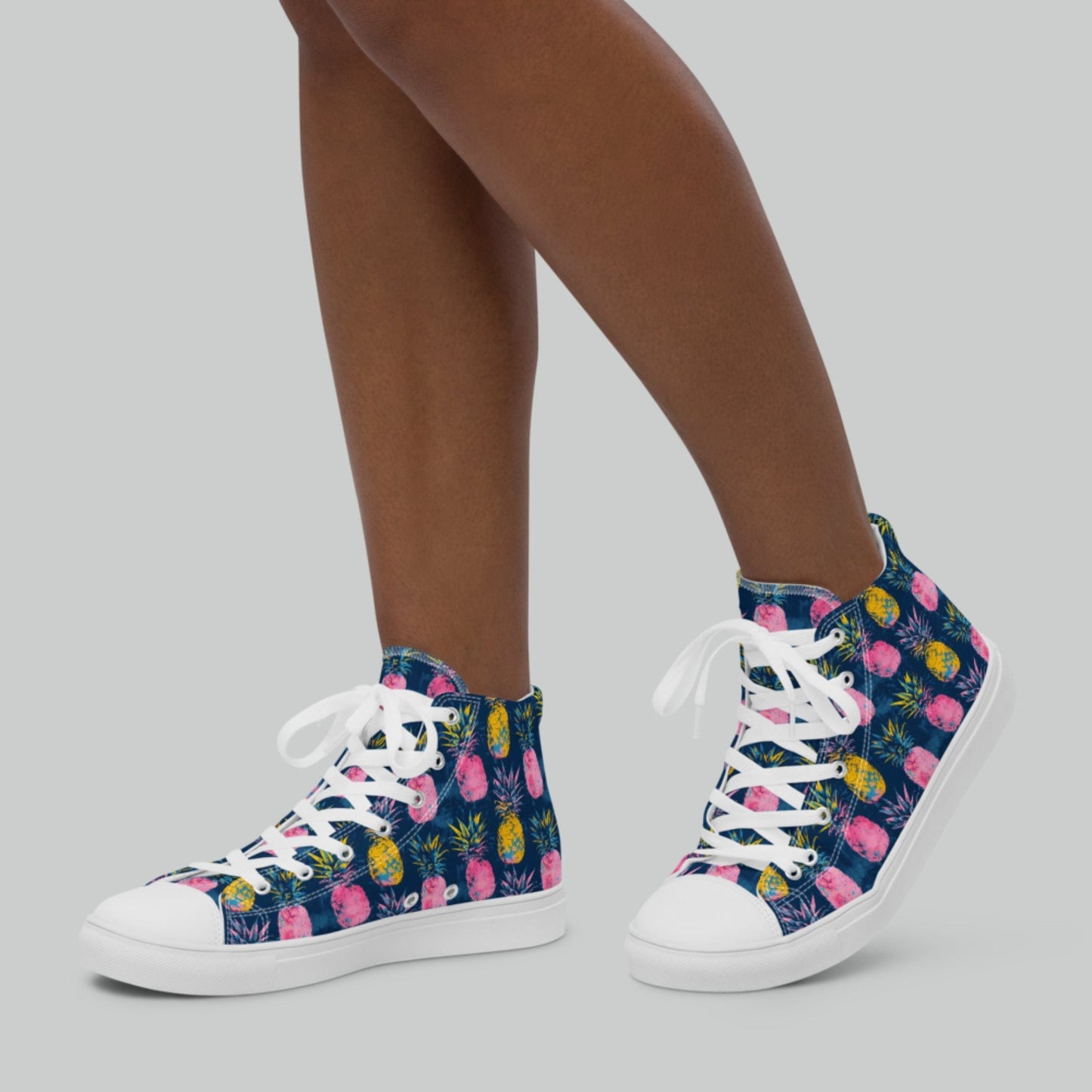 Colorful Pineapple High Top Canvas Shoes