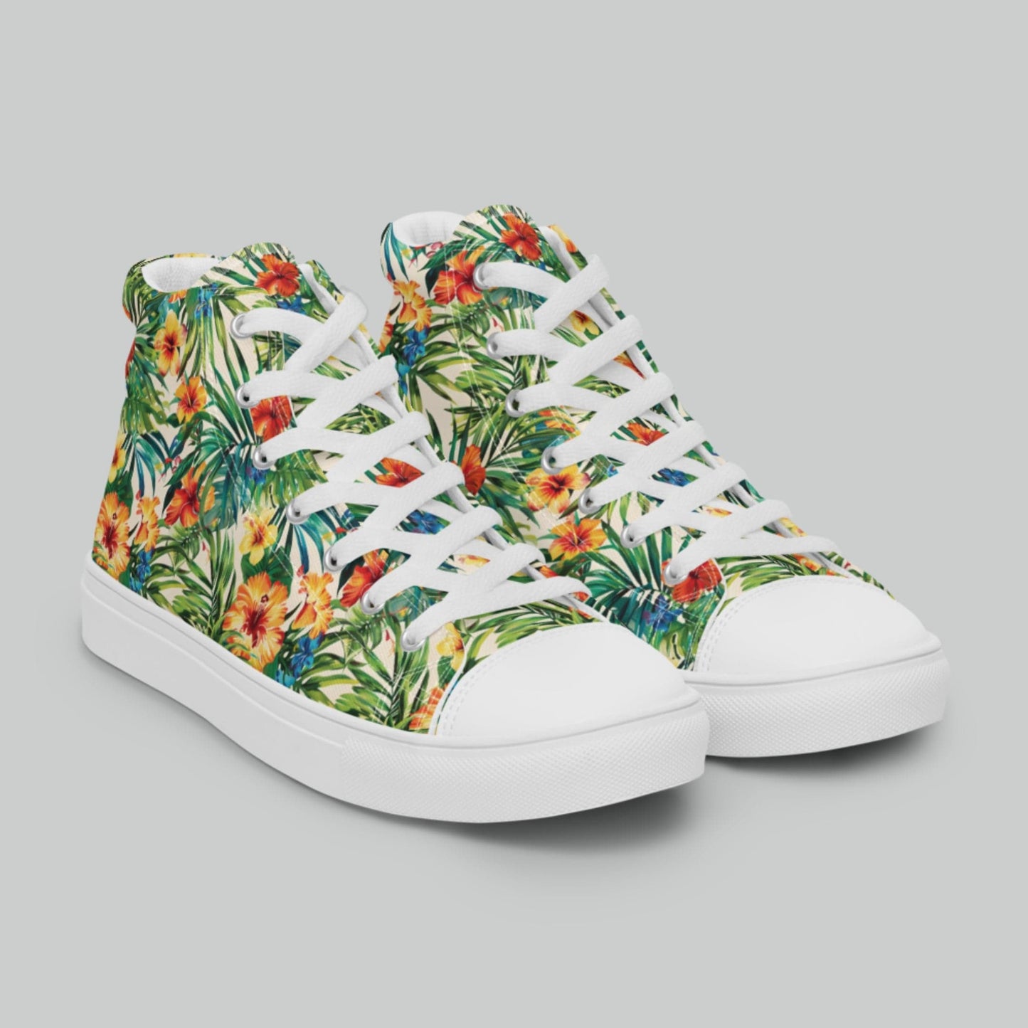 Tropical Paradise High Top Canvas Shoes