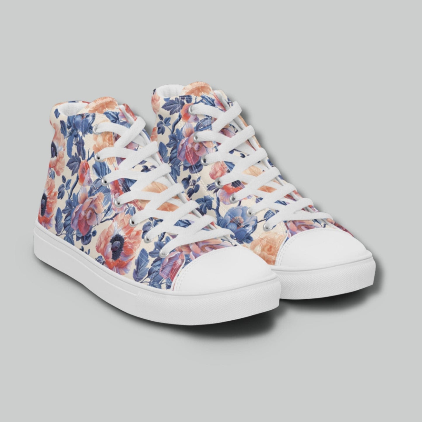 Vintage Floral High Top Canvas Shoes
