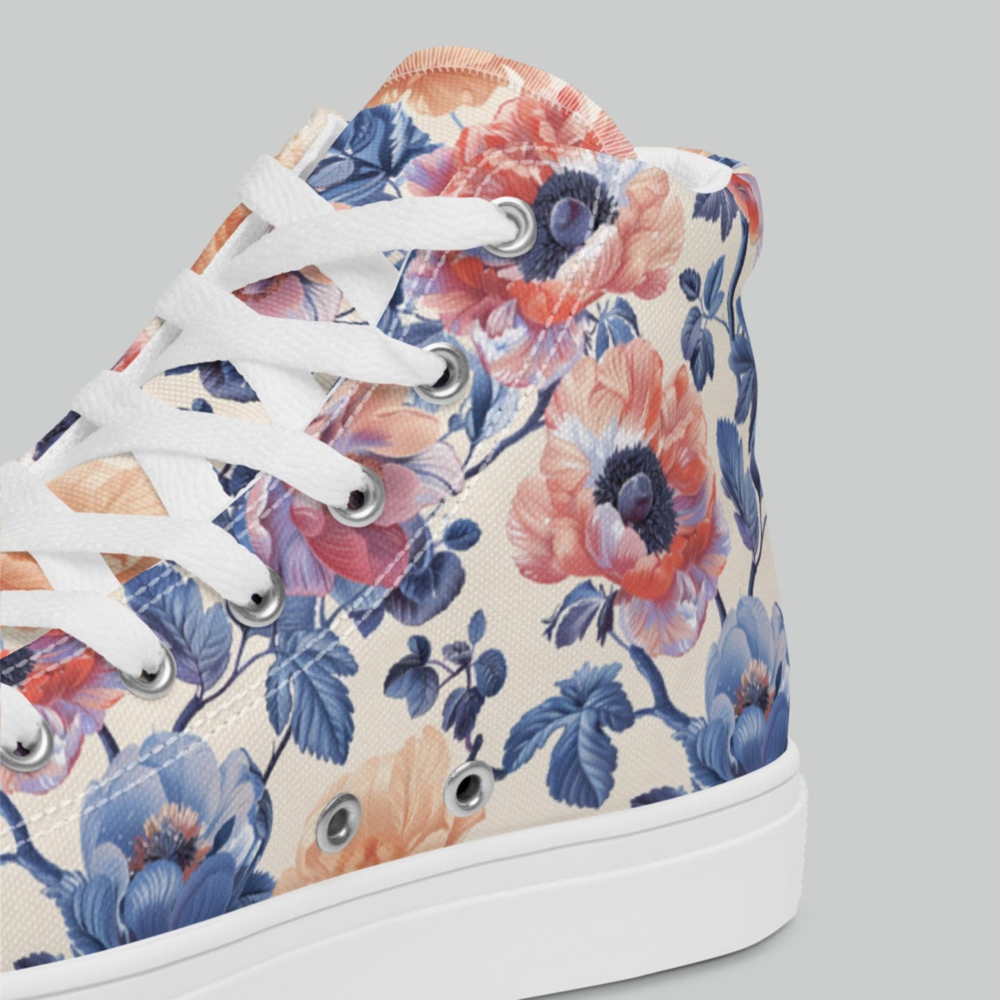 Vintage Floral High Top Canvas Shoes