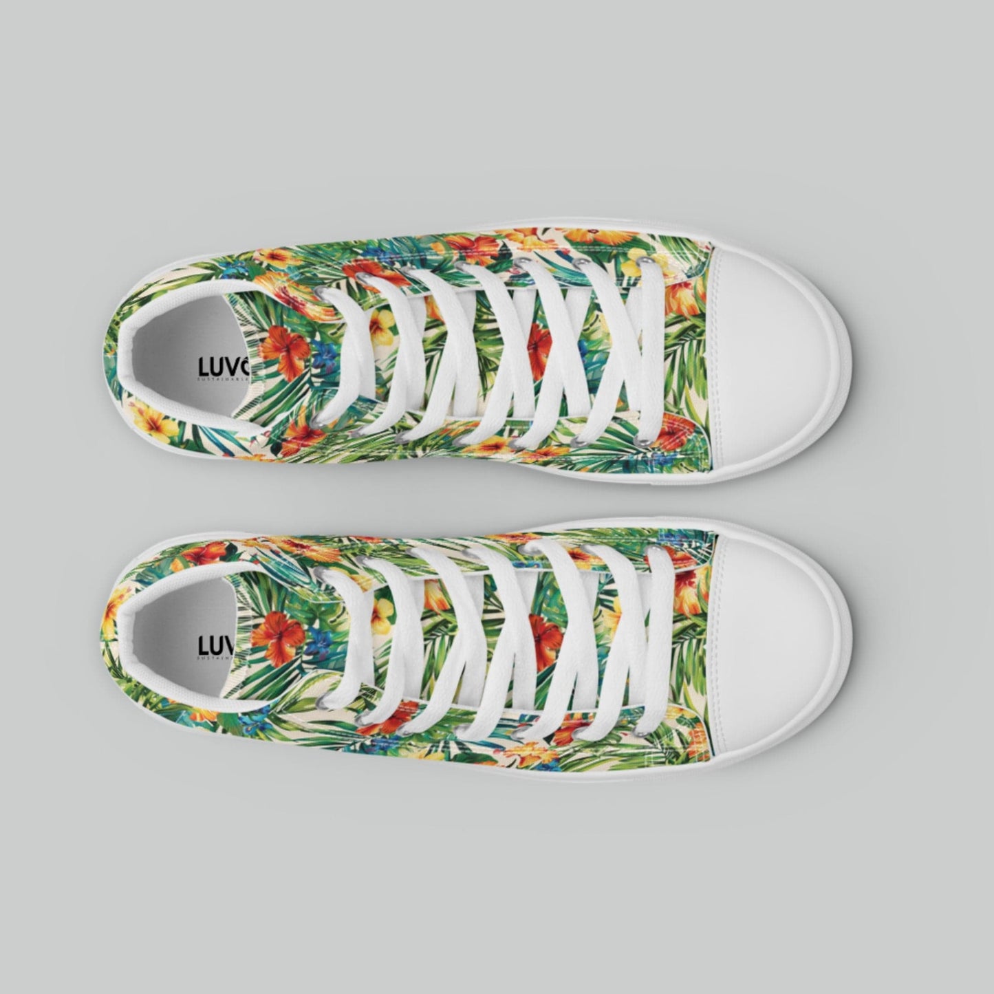 Tropical Paradise High Top Canvas Shoes