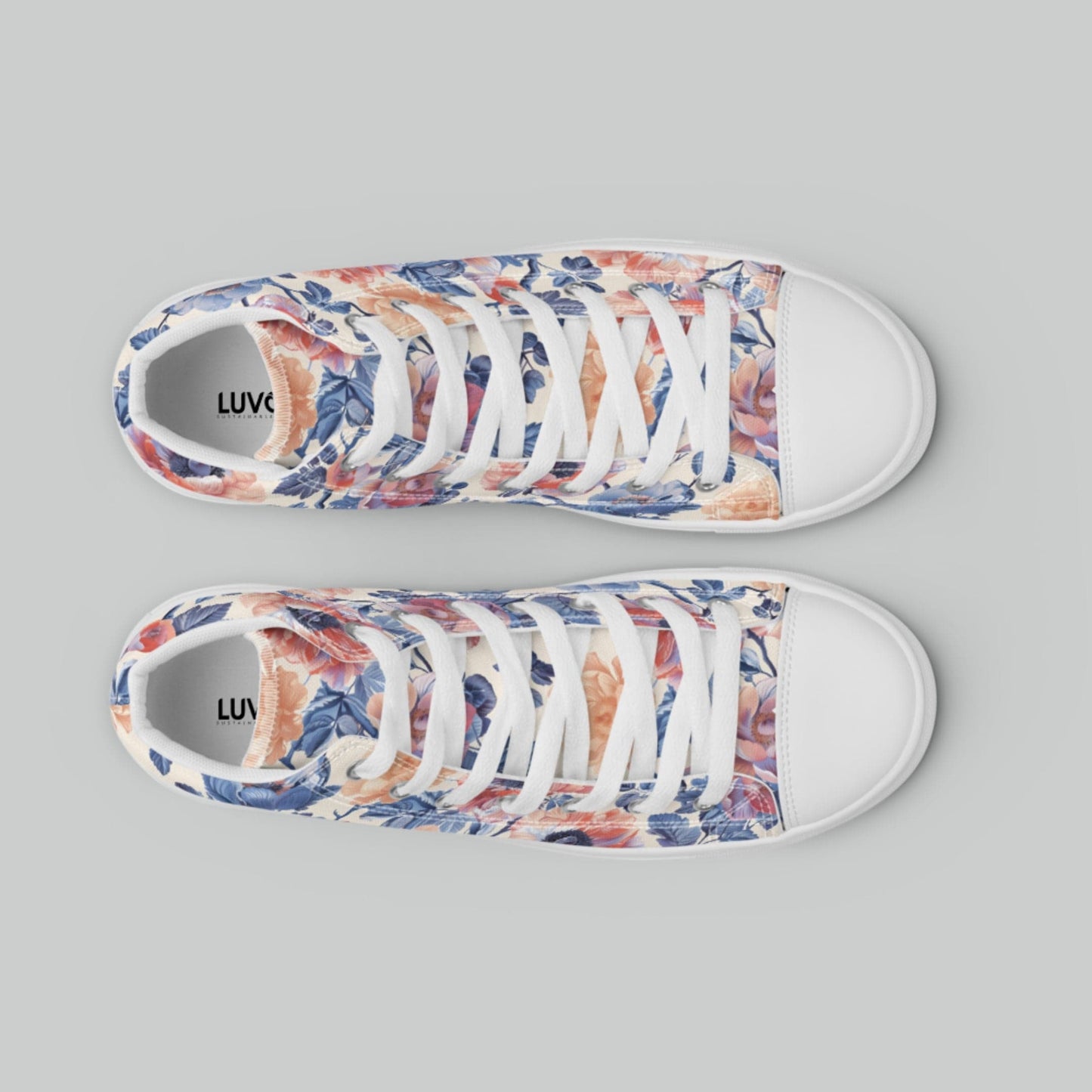 Vintage Floral High Top Canvas Shoes