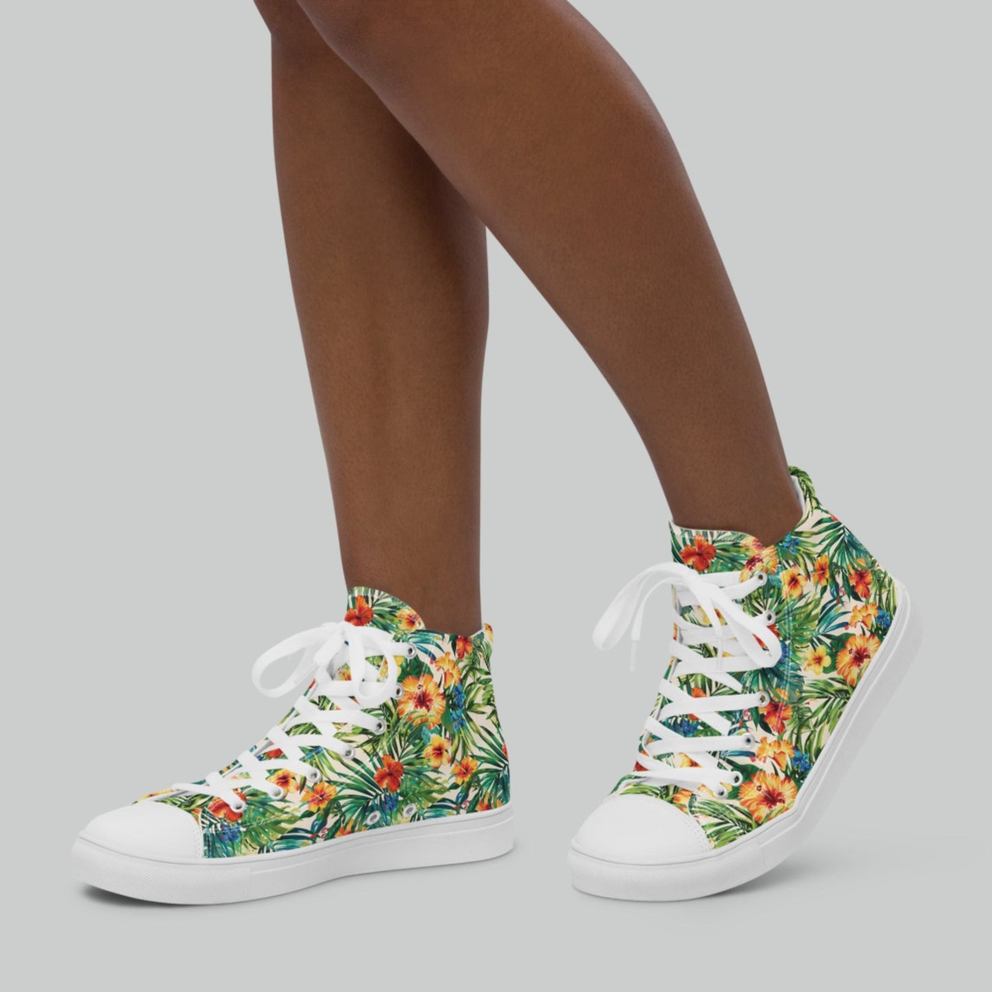 Tropical Paradise High Top Canvas Shoes