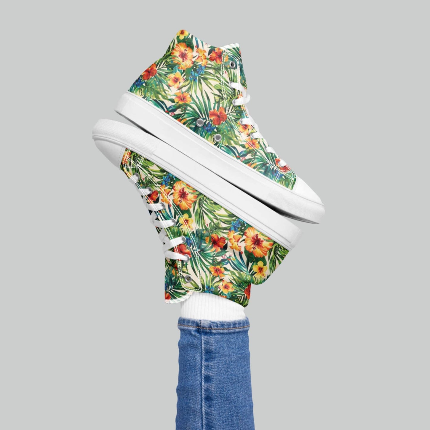 Tropical Paradise High Top Canvas Shoes