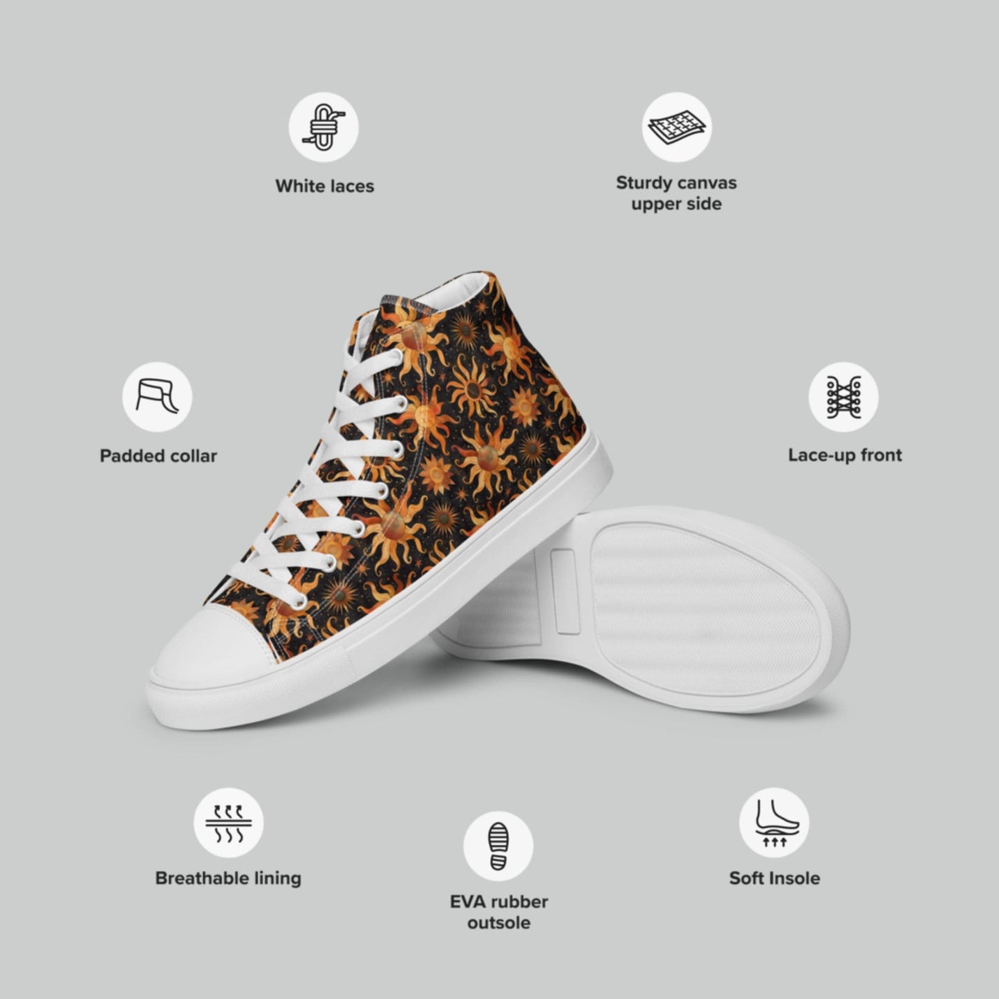 Midnight Sun High Top Canvas Shoes
