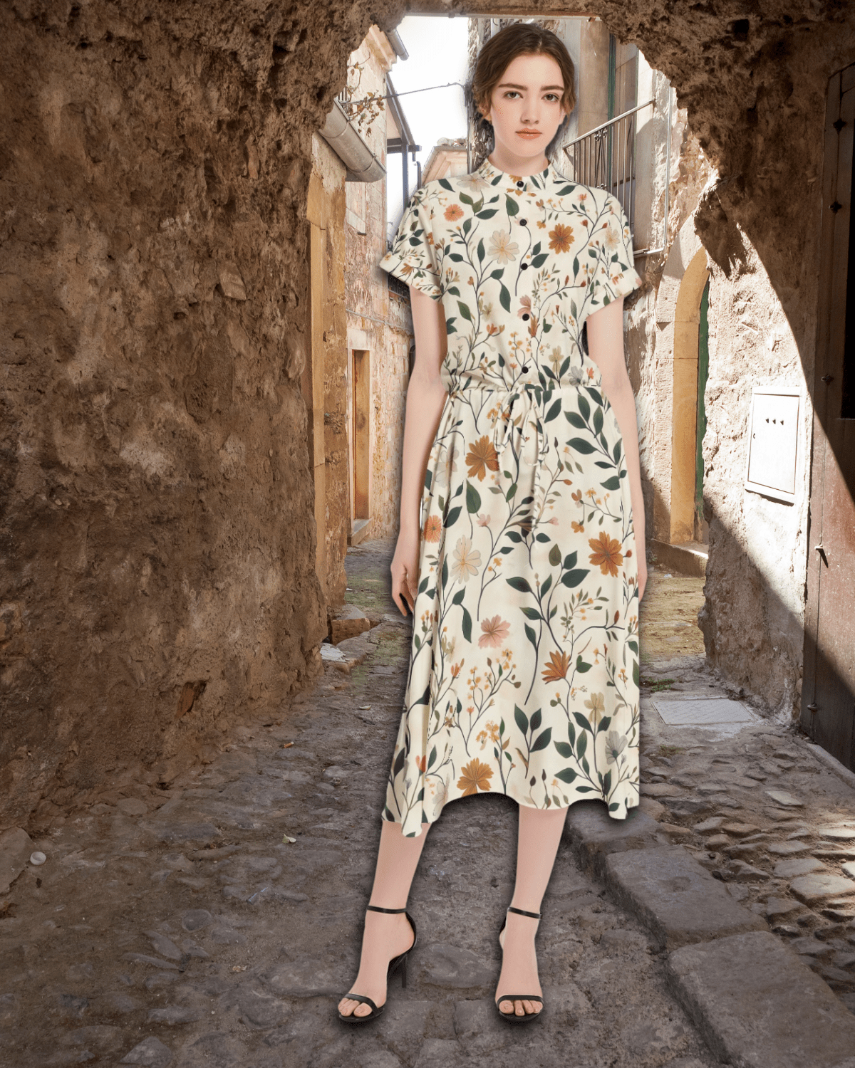 Wild Bloom Elegance Midi Dress