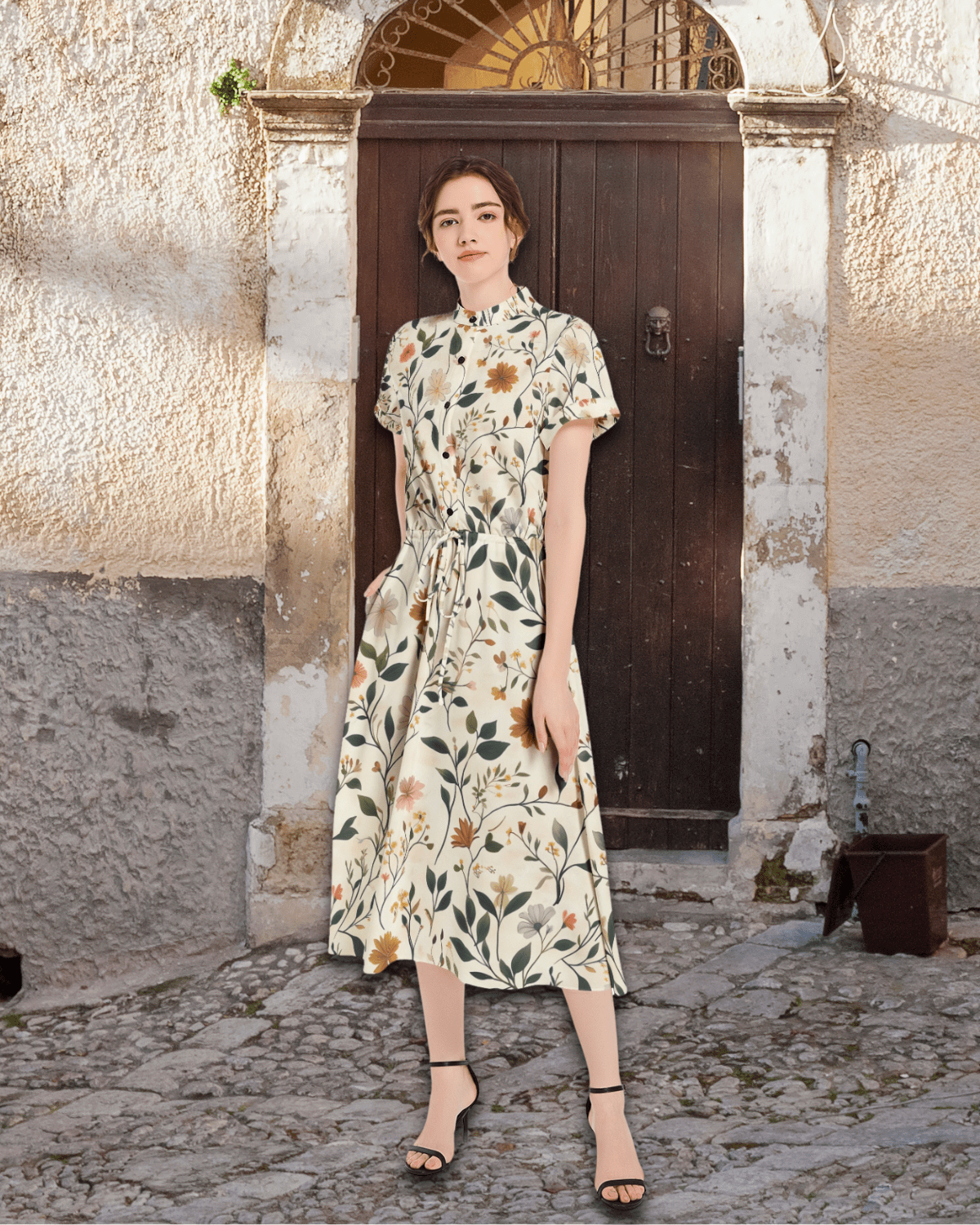 Wild Bloom Elegance Midi Dress