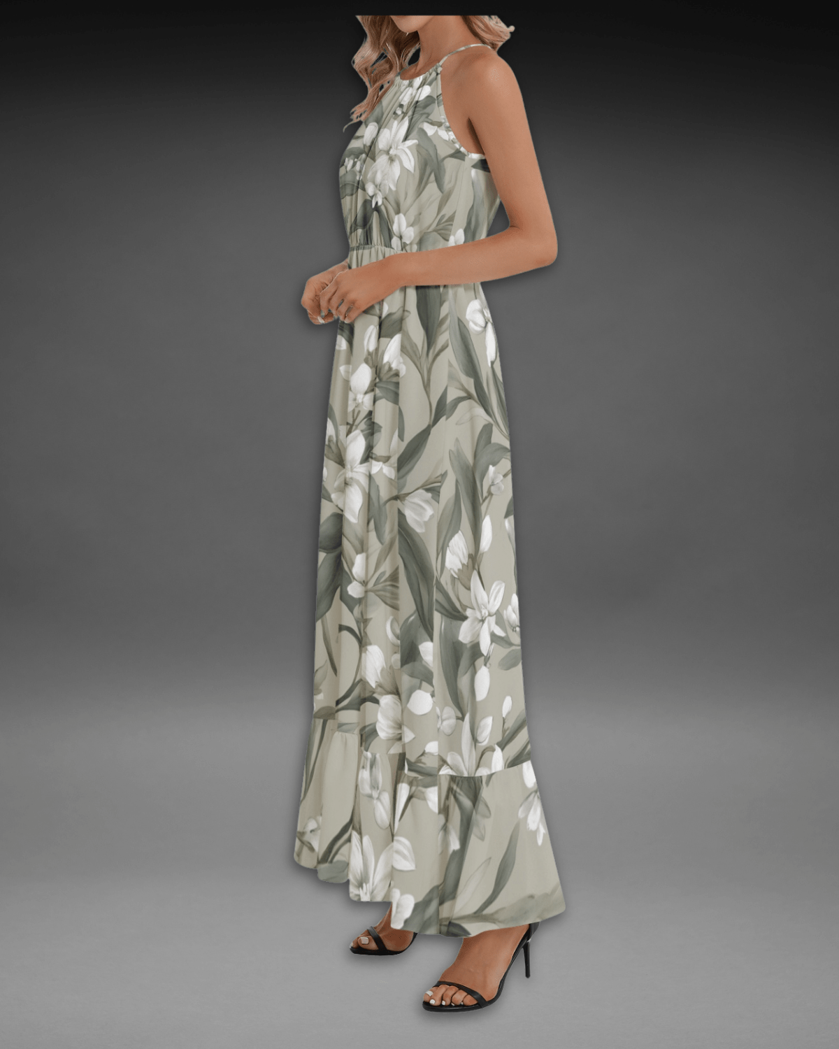 Wild Magnolia Halter Gown