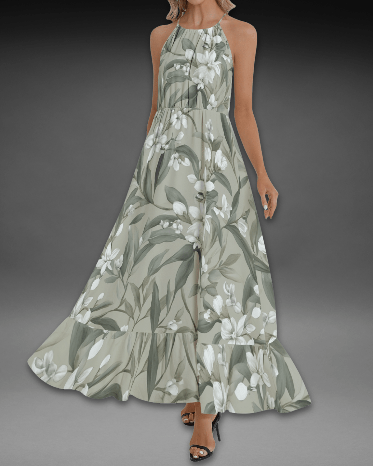 Wild Magnolia Halter Gown
