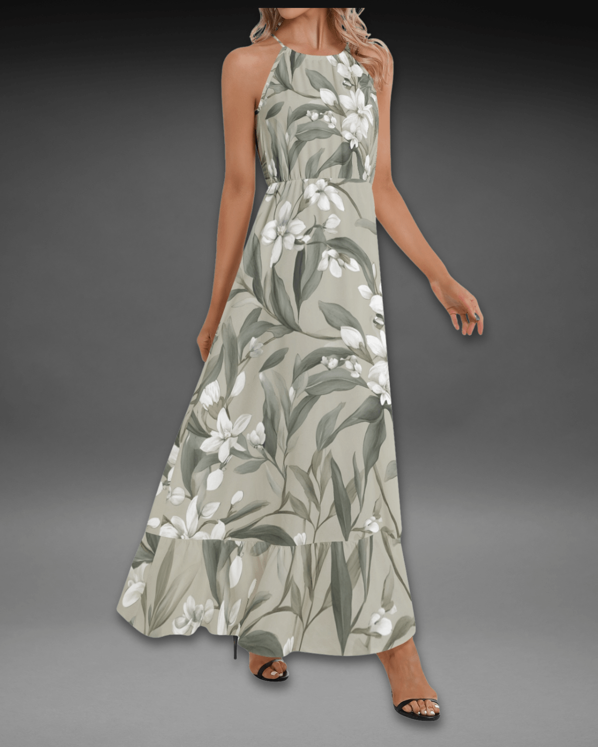 Wild Magnolia Halter Gown