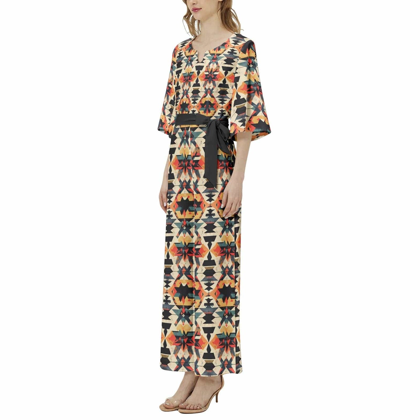Dolman Sleeve Belted Wide Leg Jumpsuit