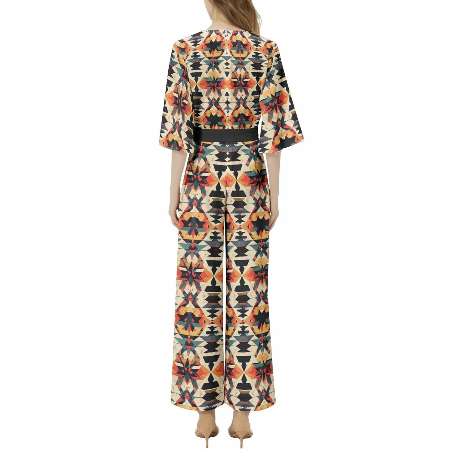 Dolman Sleeve Belted Wide Leg Jumpsuit