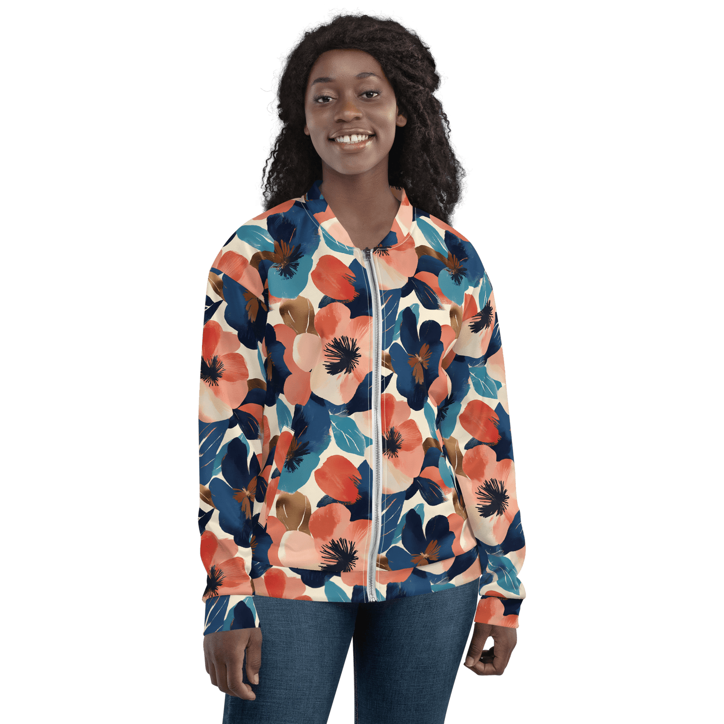Bold Bloom Bomber Jacket