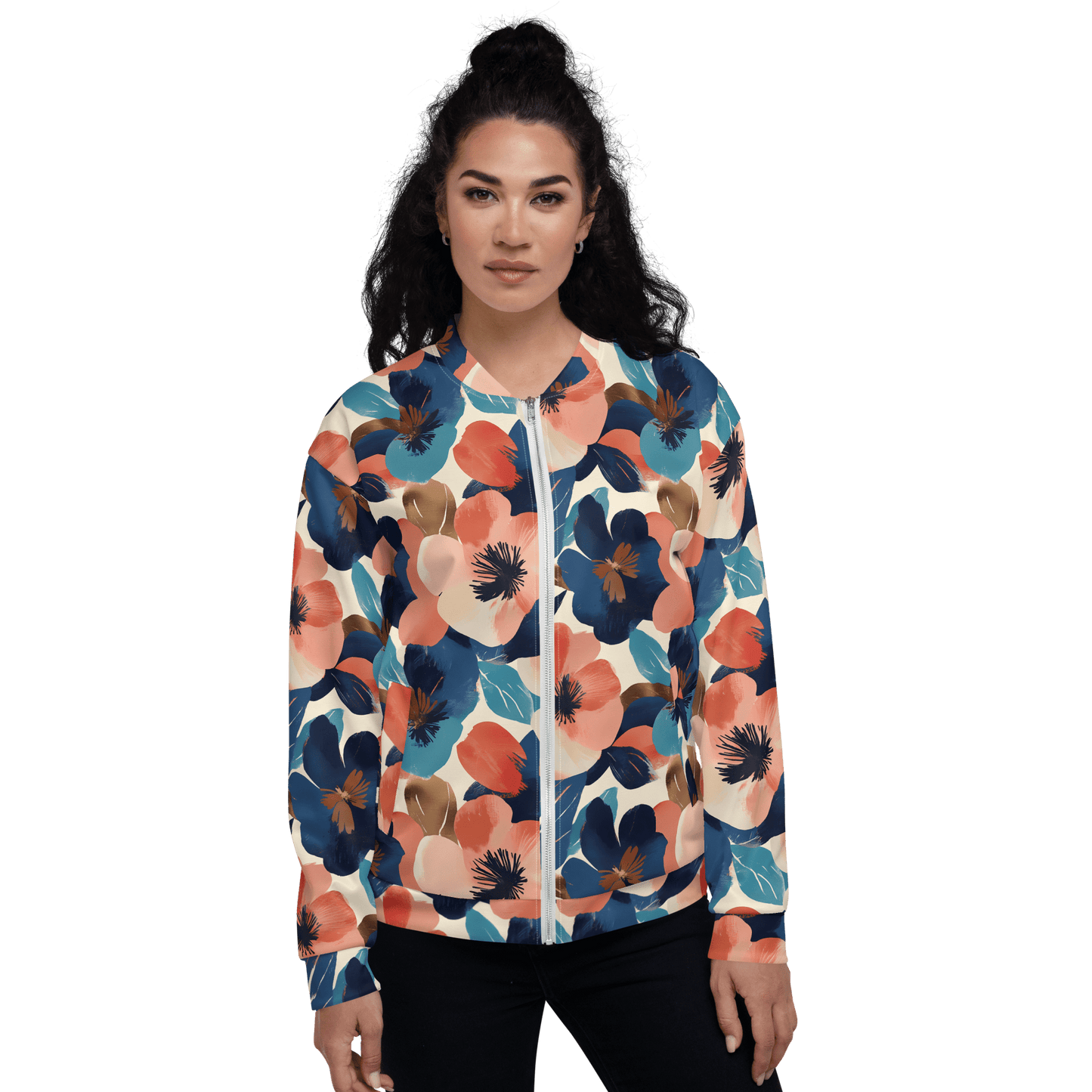 Bold Bloom Bomber Jacket
