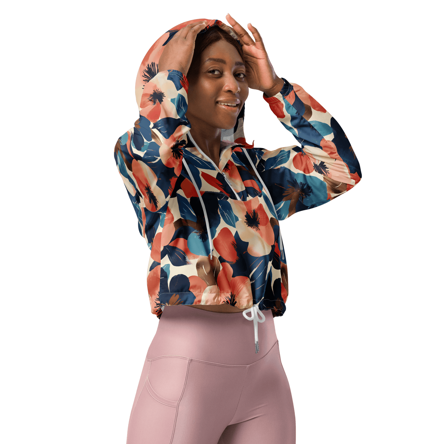 Bold Bloom Cropped Windbreaker