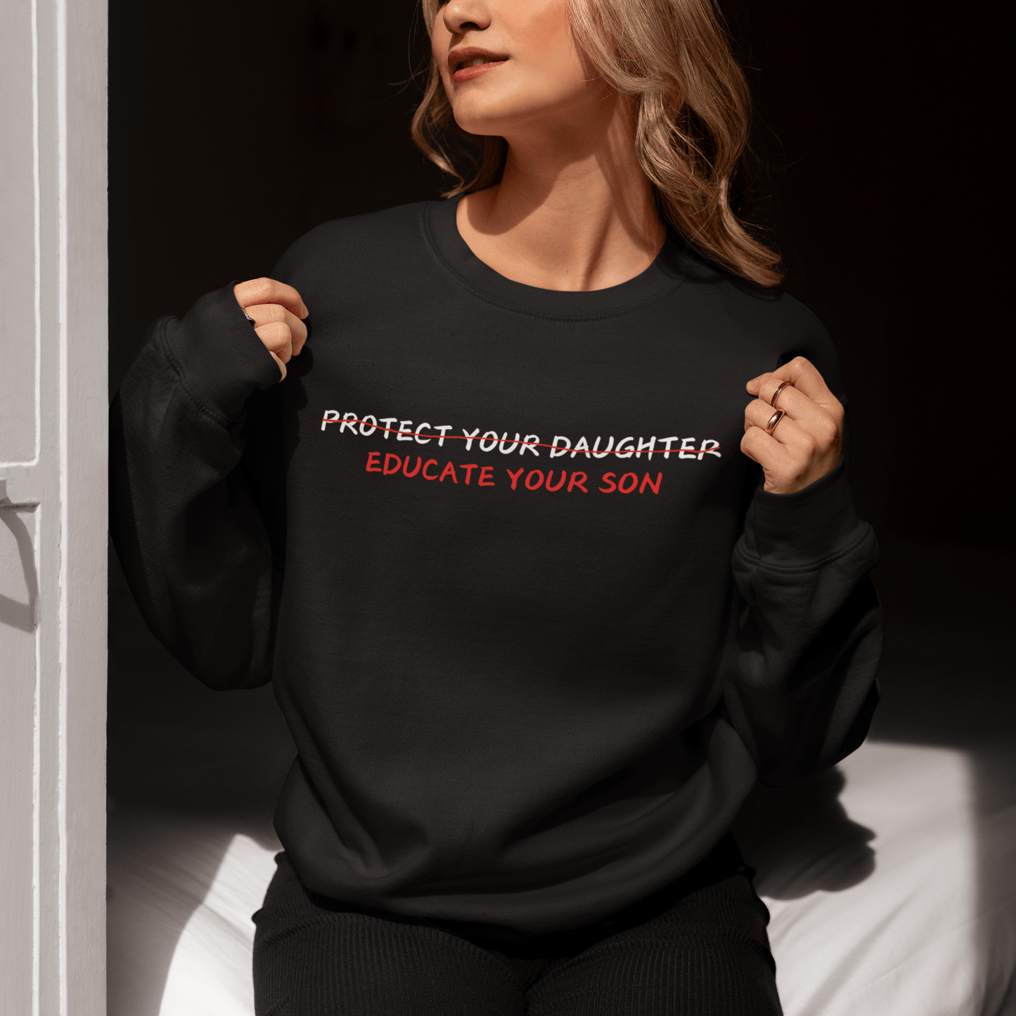 Fleece Sweatshirt, Educate your Son
