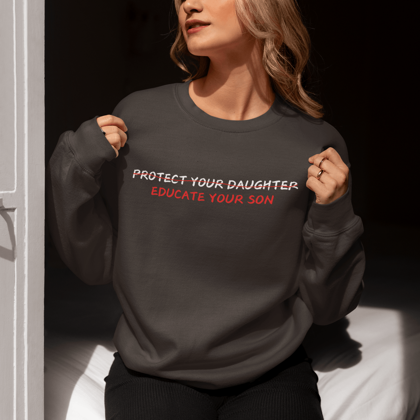 Fleece Sweatshirt, Educate your Son