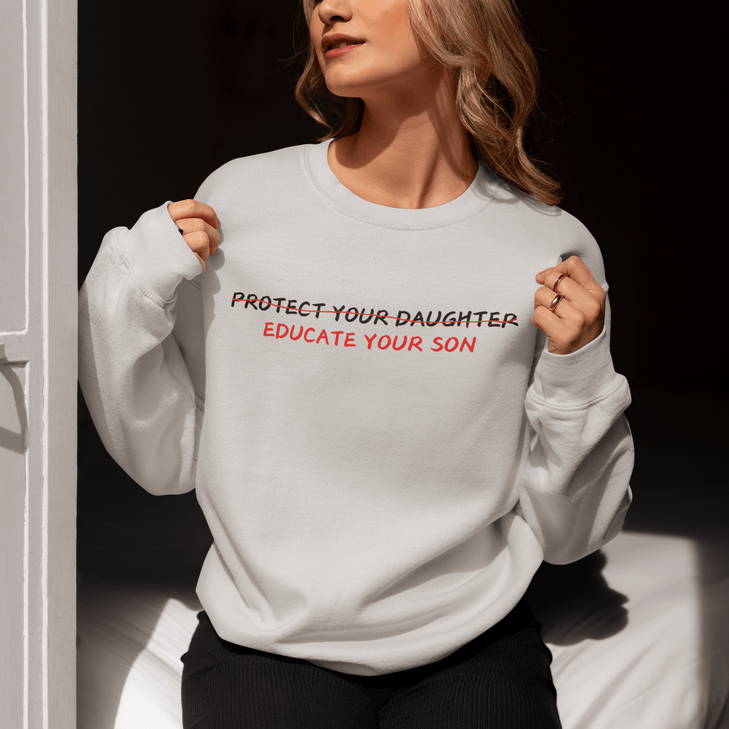Fleece Sweatshirt, Educate your Son