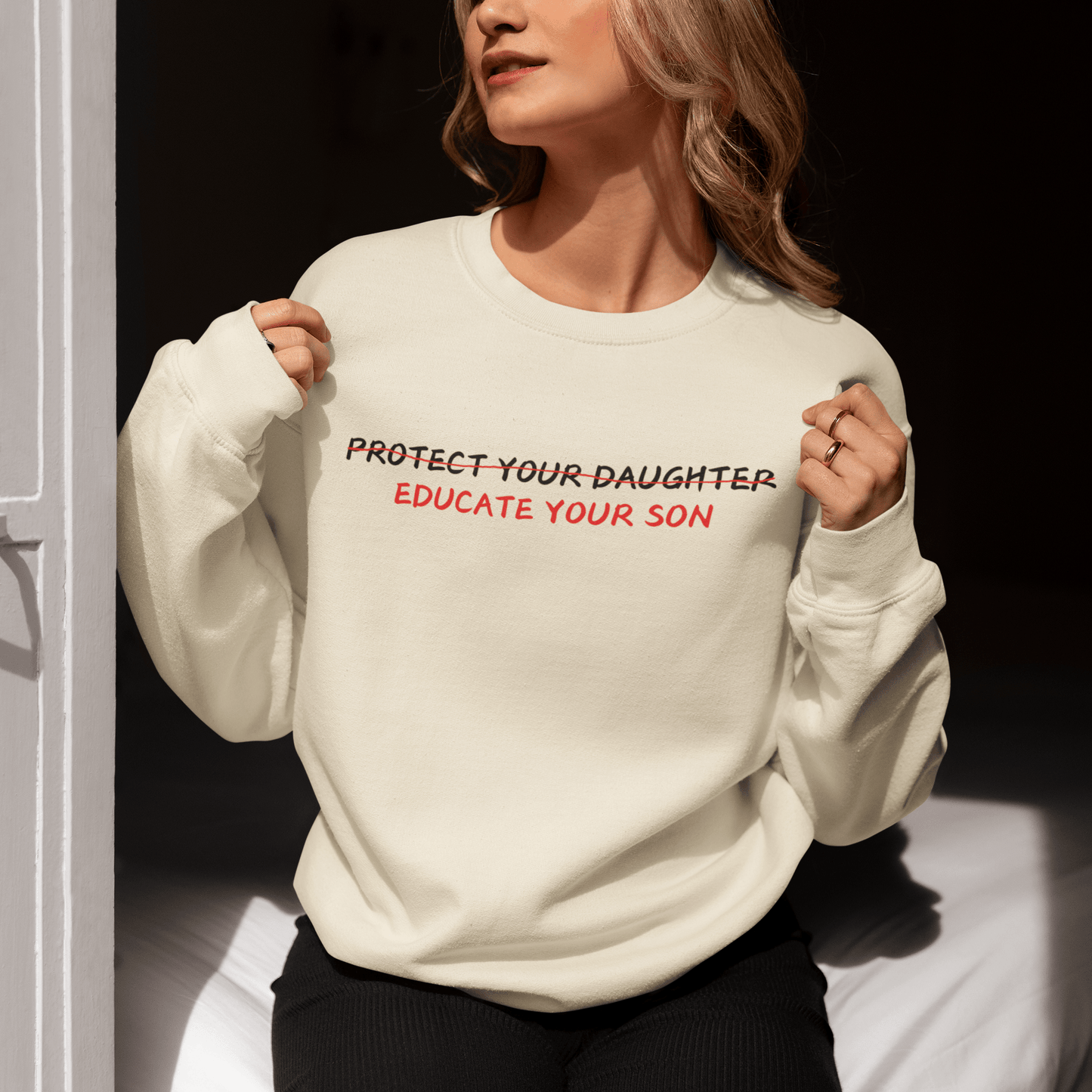 Fleece Sweatshirt, Educate your Son
