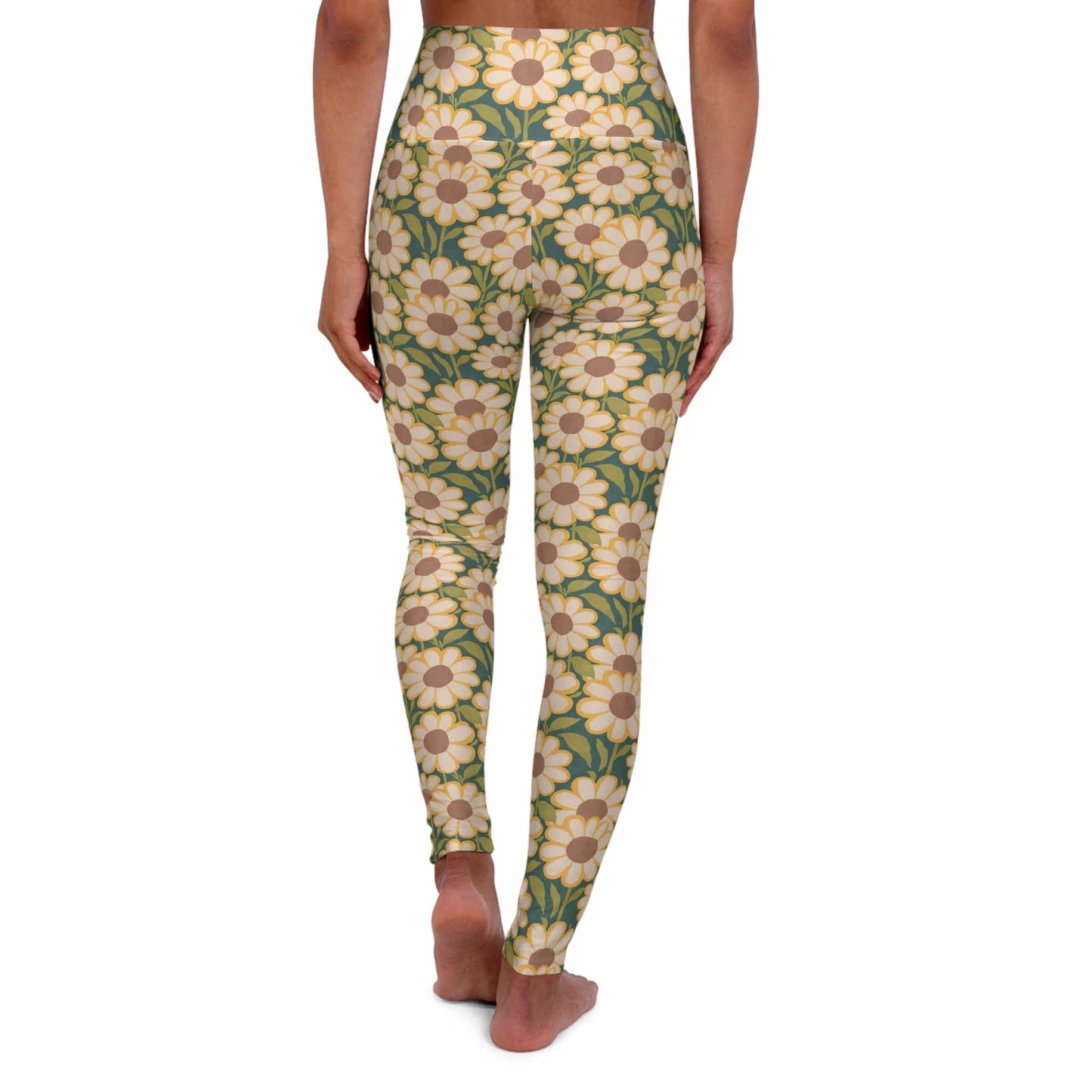 High Waisted Leggings, Retro Floral