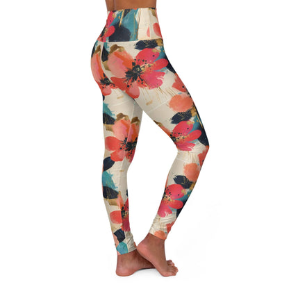 High Waisted Leggings, Floral Burst