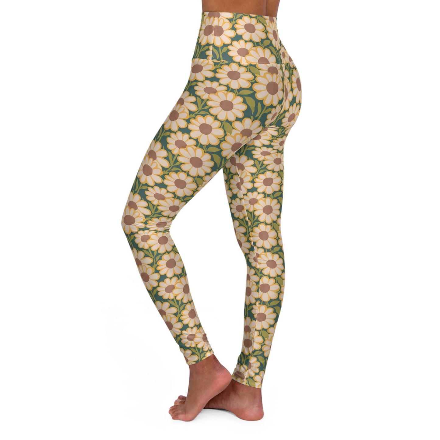 High Waisted Leggings, Retro Floral