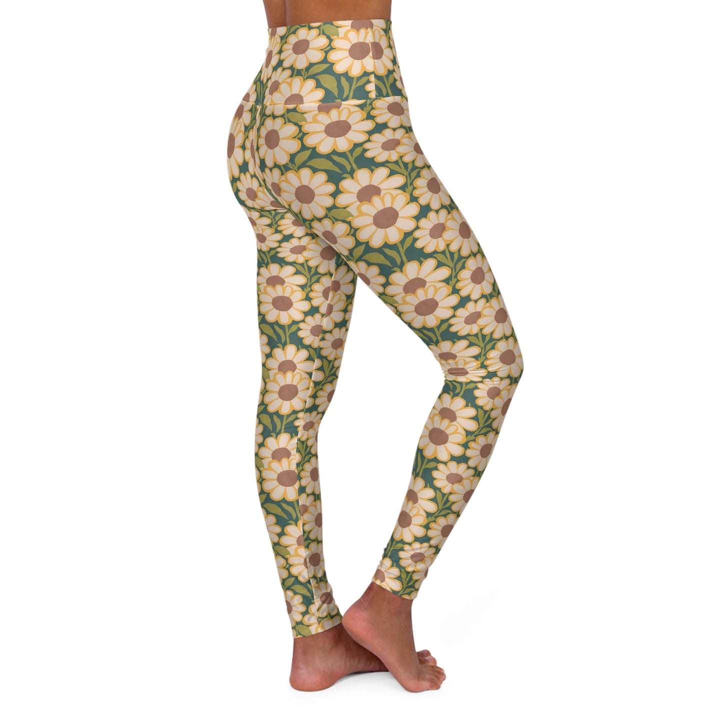 High Waisted Leggings, Retro Floral