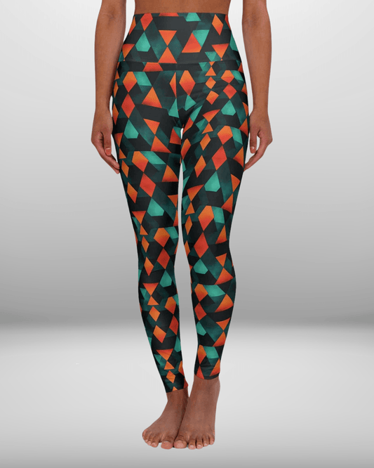 High Waisted Leggings, Geometric