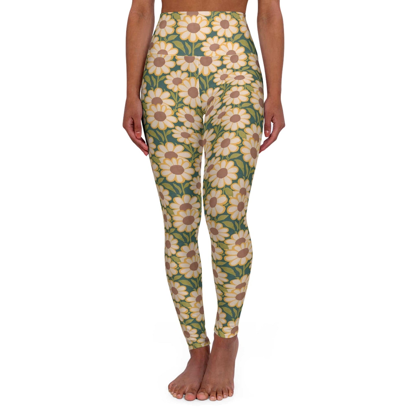 High Waisted Leggings, Retro Floral