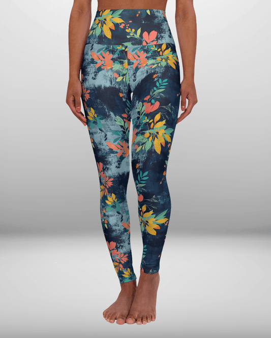 High Waisted Leggings, Urban Botanical Fusion