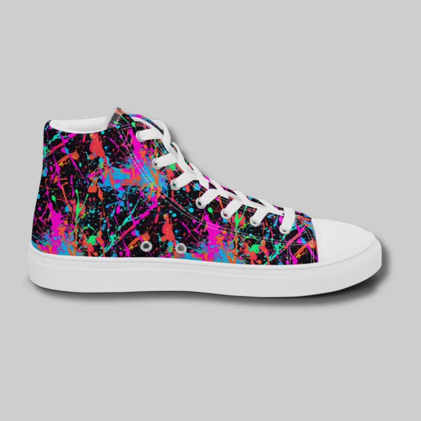 Neon Splash High Top Canvas Shoes