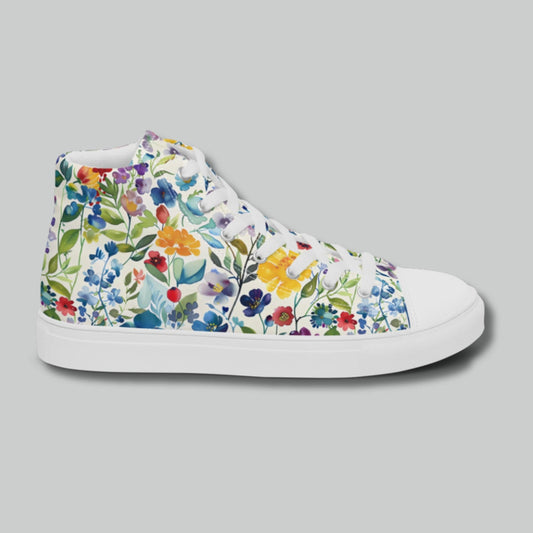 Colorful Garden High Top Canvas Shoes