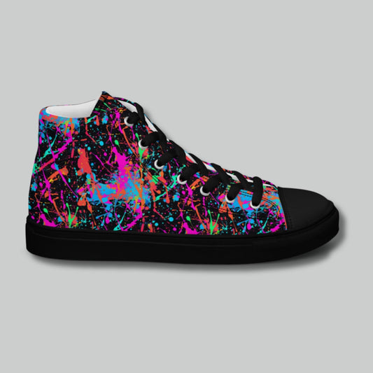 Neon Splash High Top Canvas Shoes