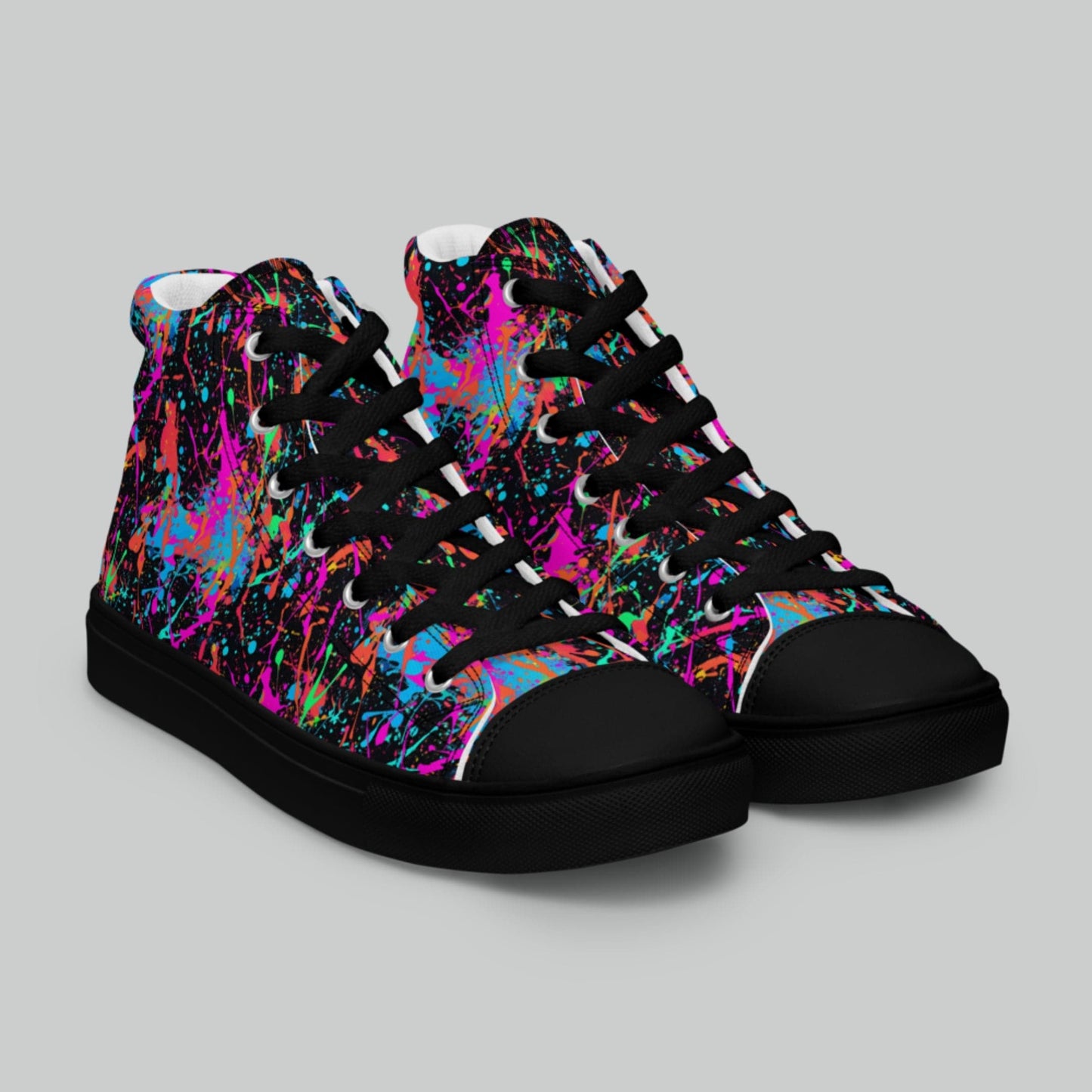 Neon Splash High Top Canvas Shoes