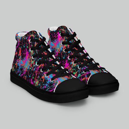 Neon Splash High Top Canvas Shoes