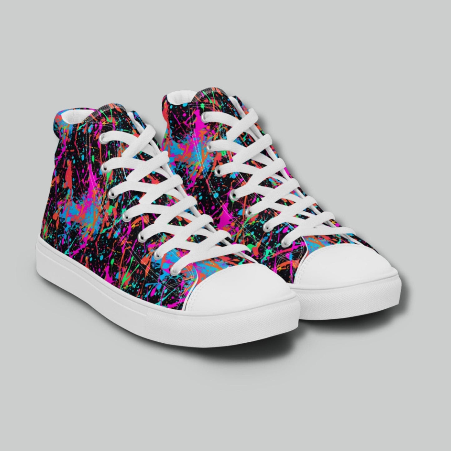Neon Splash High Top Canvas Shoes