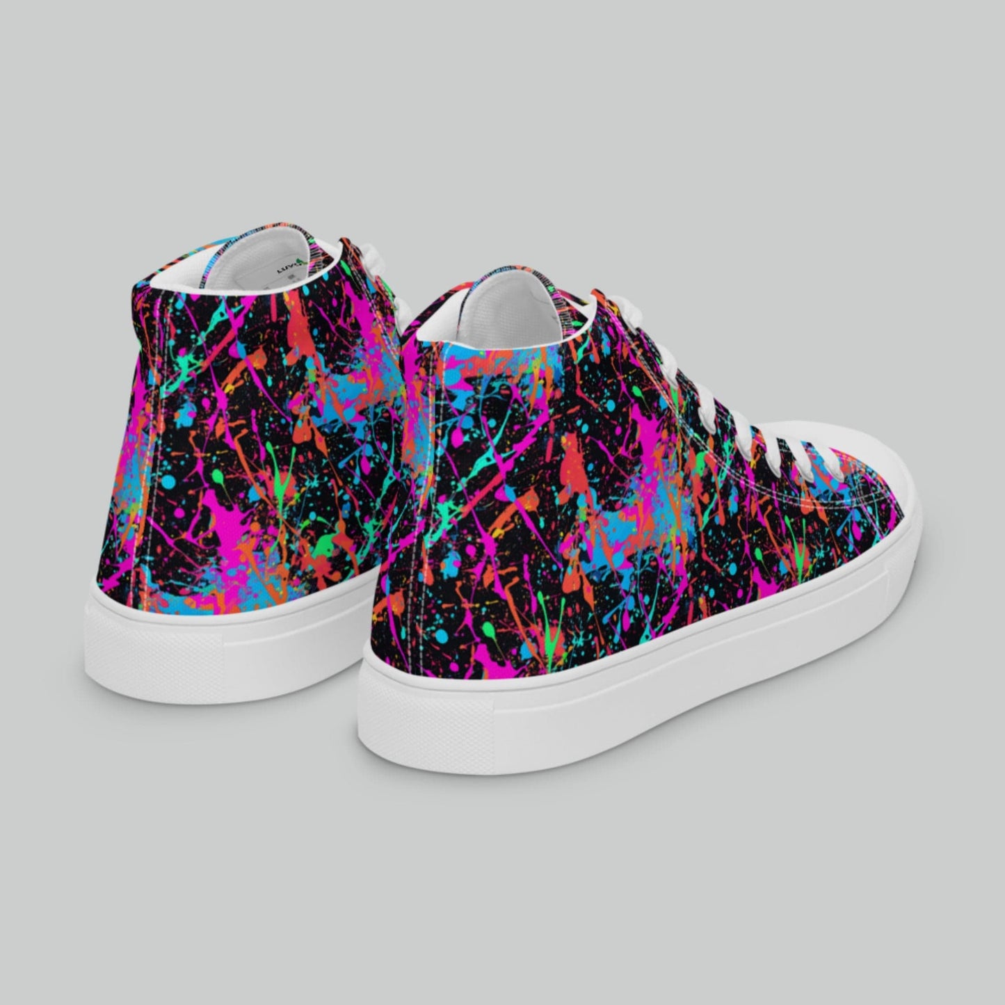 Neon Splash High Top Canvas Shoes