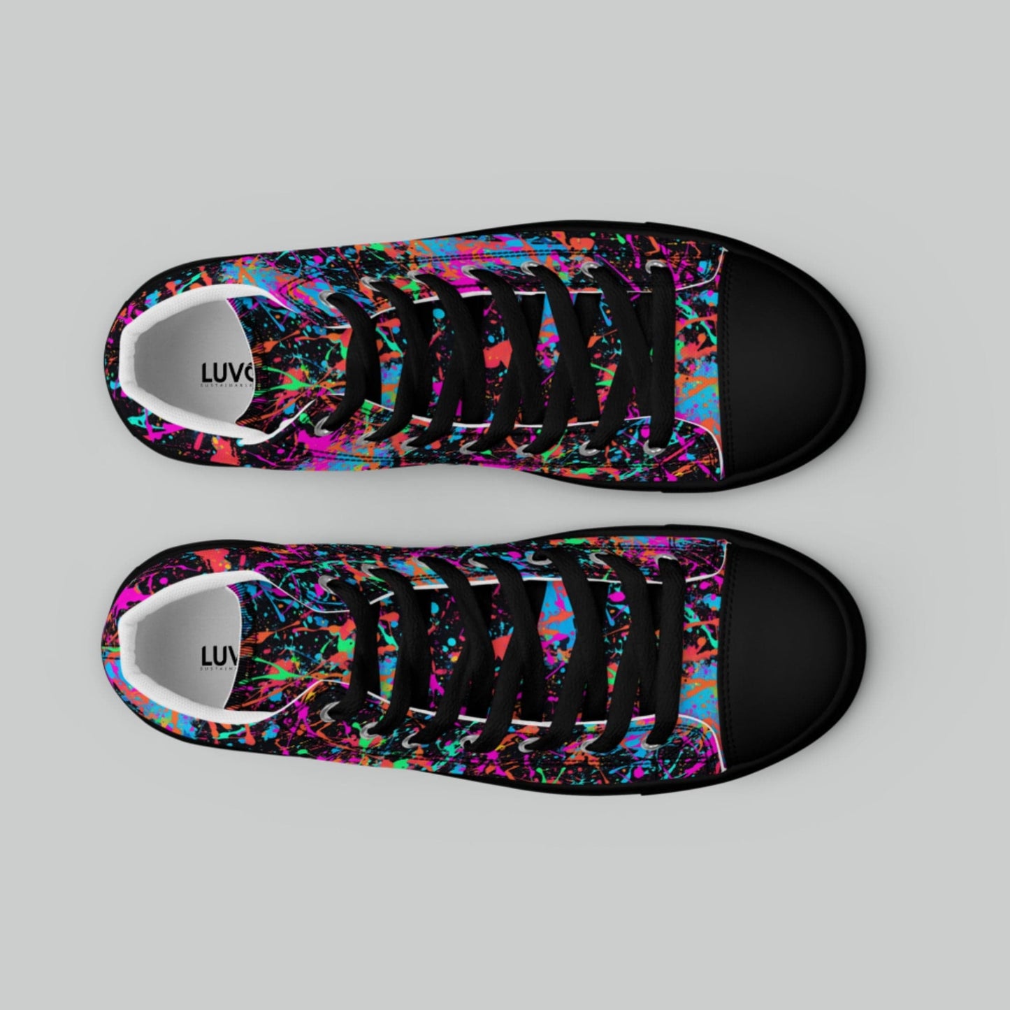 Neon Splash High Top Canvas Shoes
