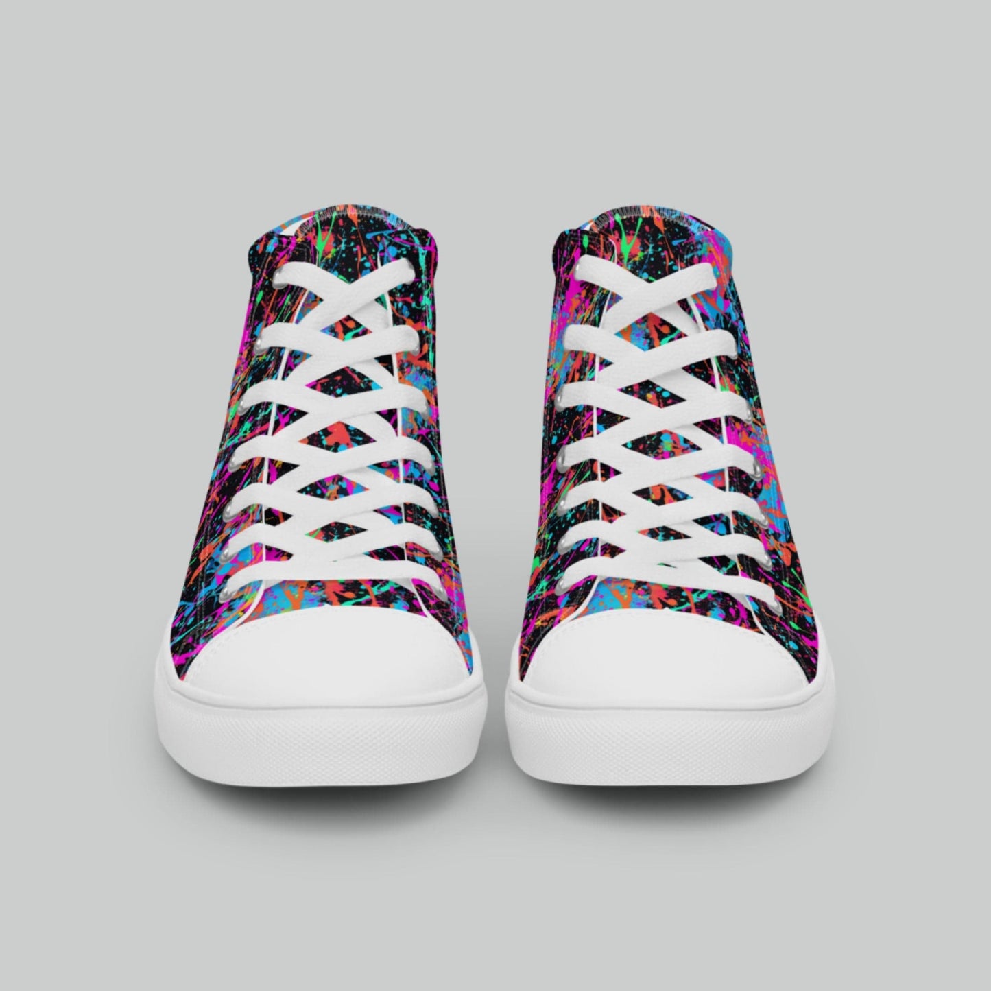 Neon Splash High Top Canvas Shoes