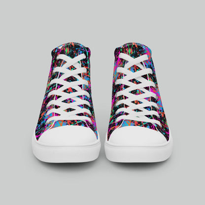 Neon Splash High Top Canvas Shoes