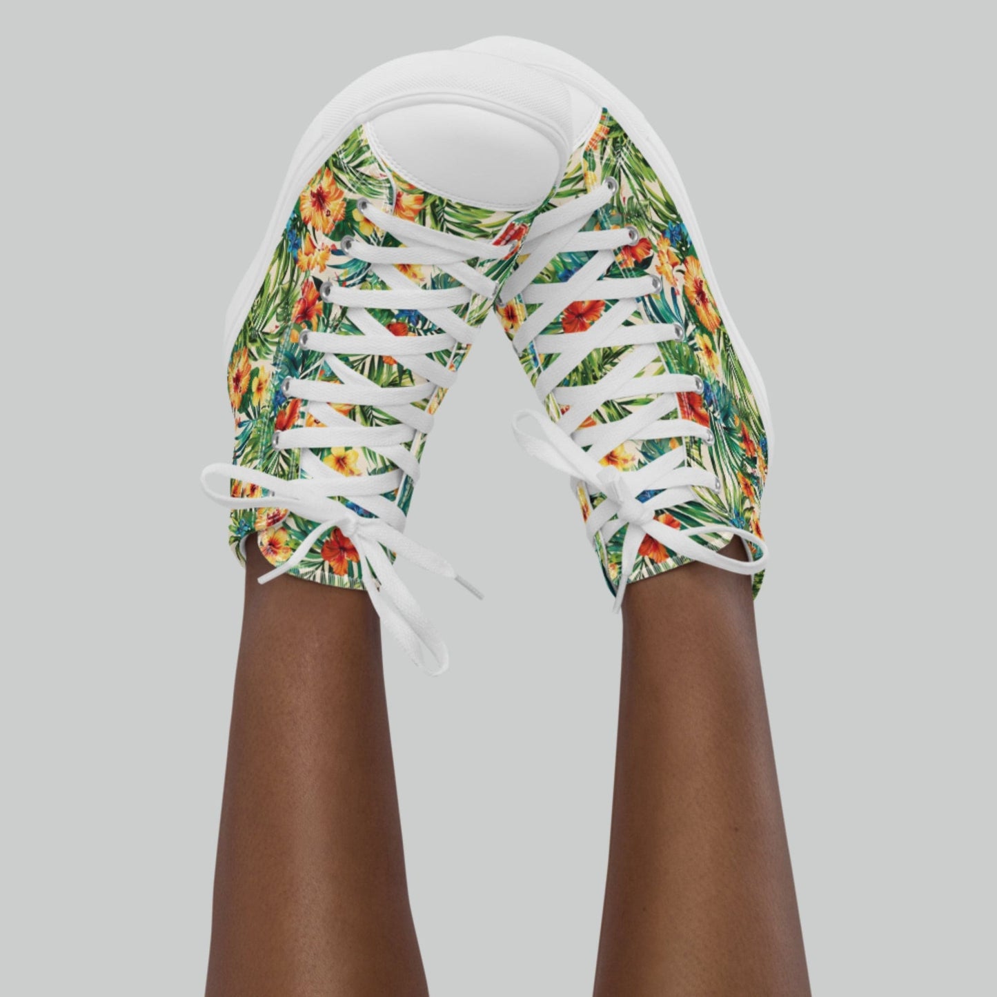 Tropical Paradise High Top Canvas Shoes