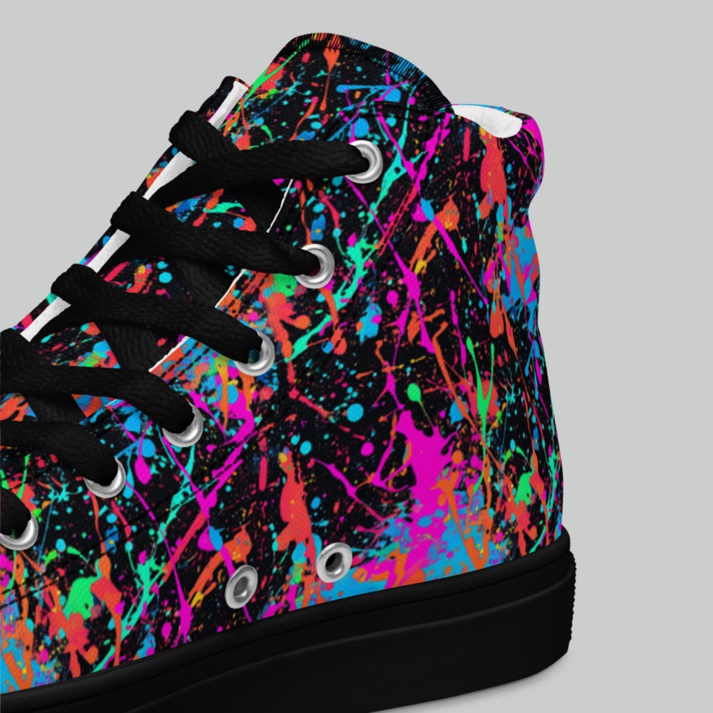 Neon Splash High Top Canvas Shoes